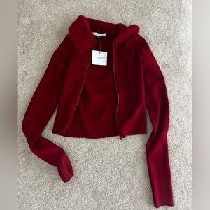 American eagle fitted sweater zip up